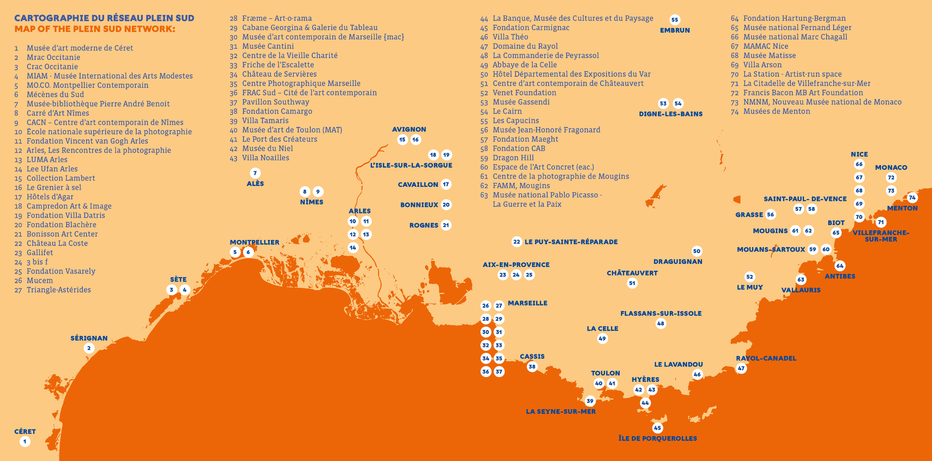 Cartographie du réseau Plein Sud