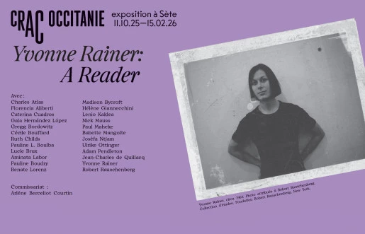 Affiche Vernissage de l'exposition "Yvonne Rainer : A Reader"